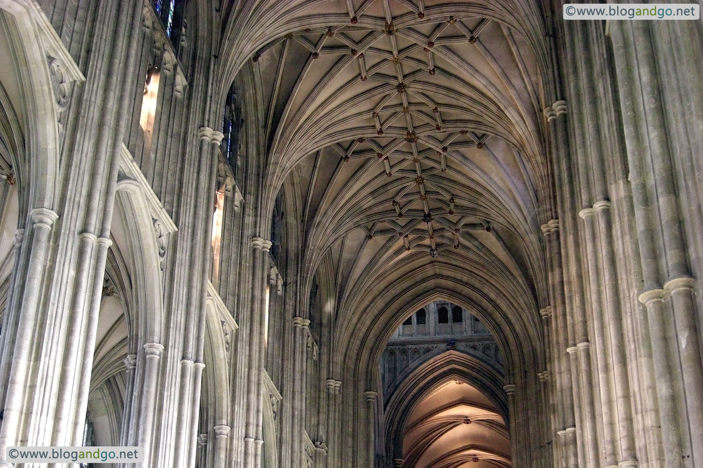 Canterbury - Fine view of the 'Gothic' cathedral's interior